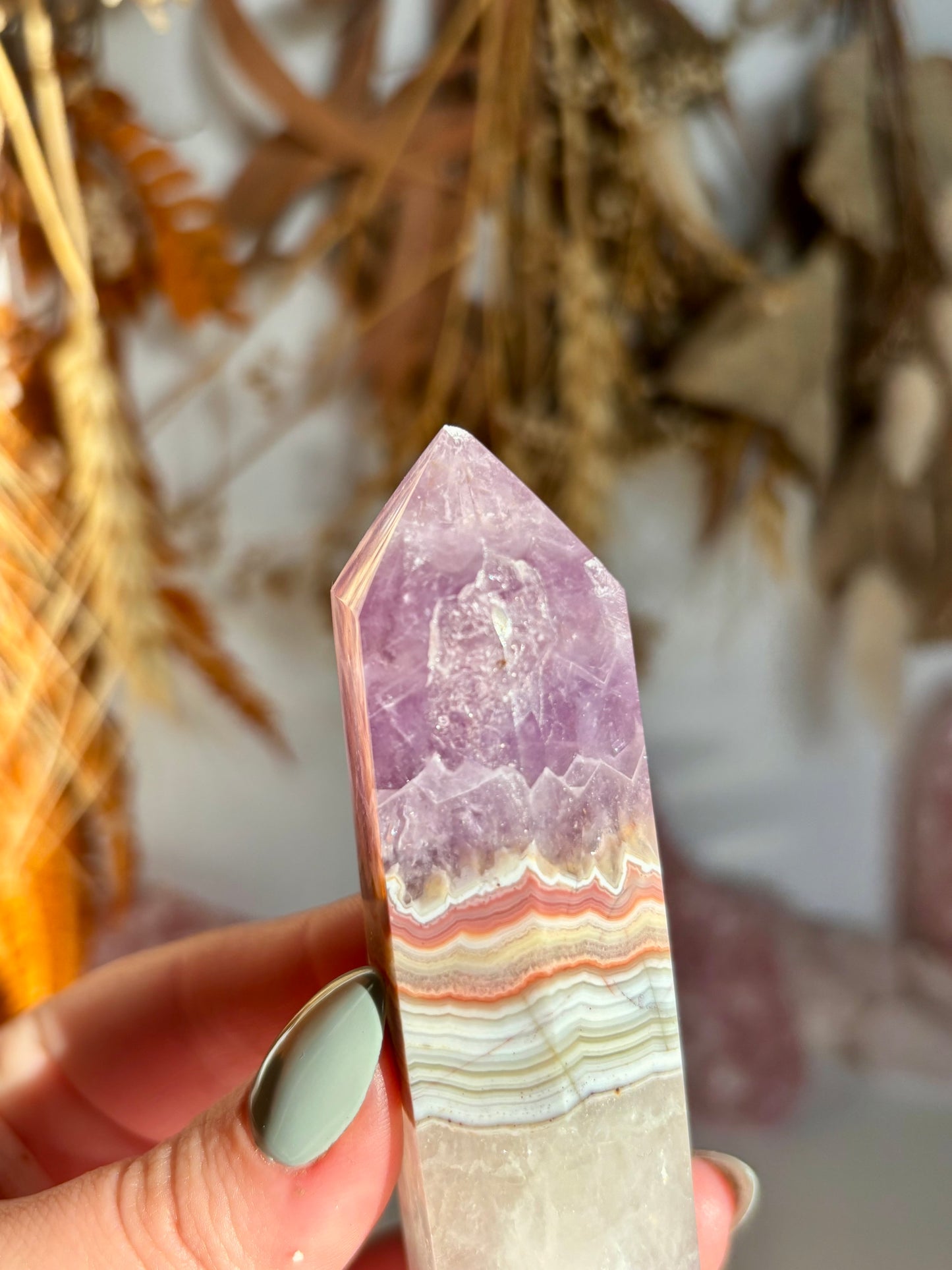 Amethyst & Crazy Lace Agate Point