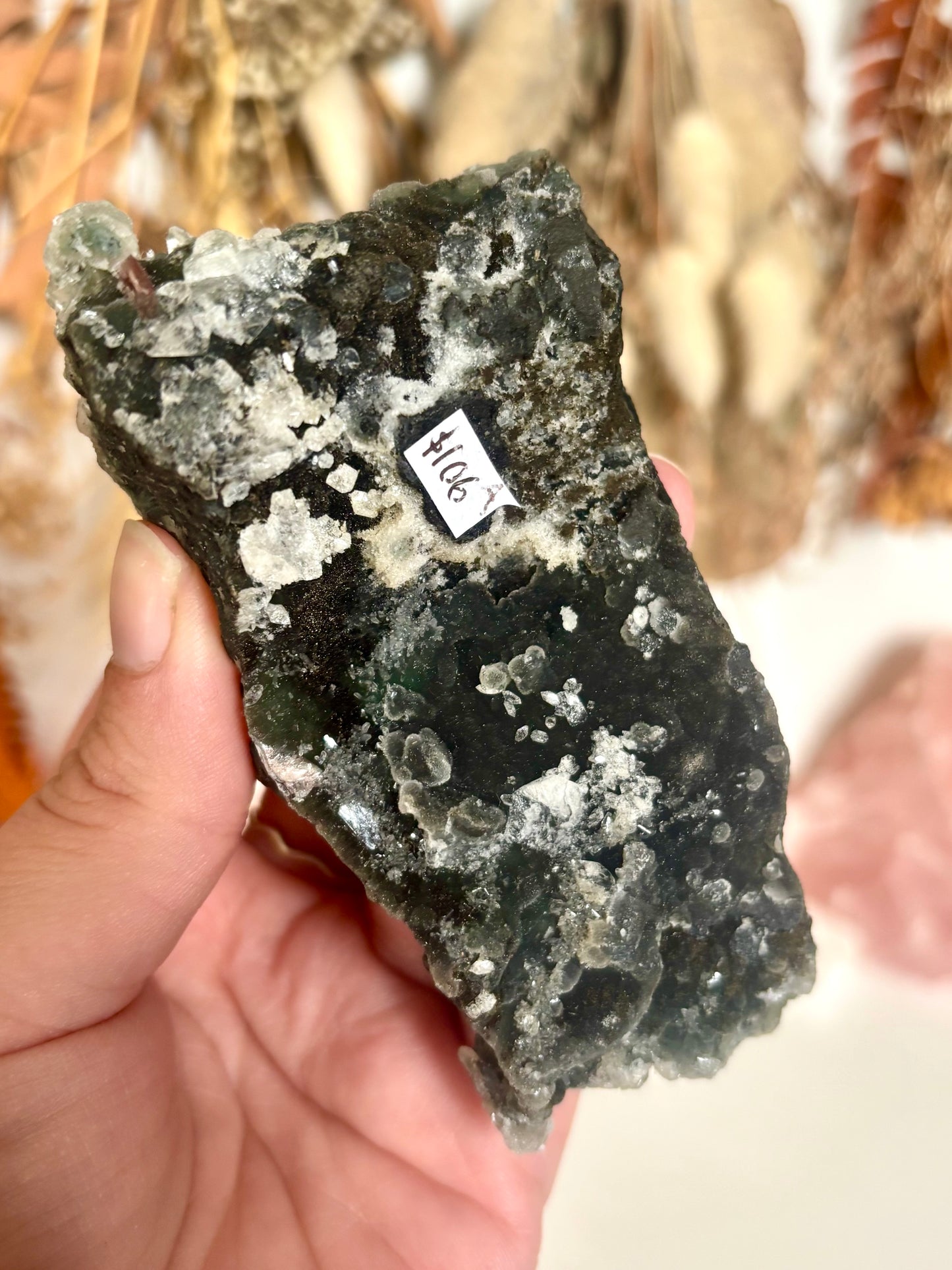 Black Chalcedony with Apophyllite
