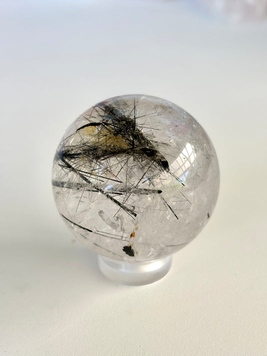 Black Tourmaline in Quartz Sphere