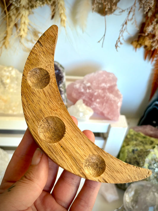 Wood Moon Holder - Bali