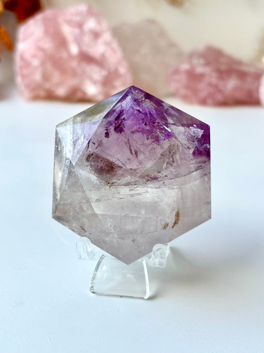 Amethyst Faceted Hexagon