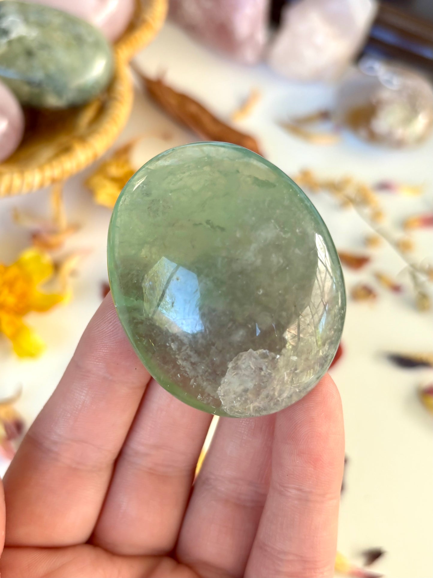 Green Fluorite Palm
