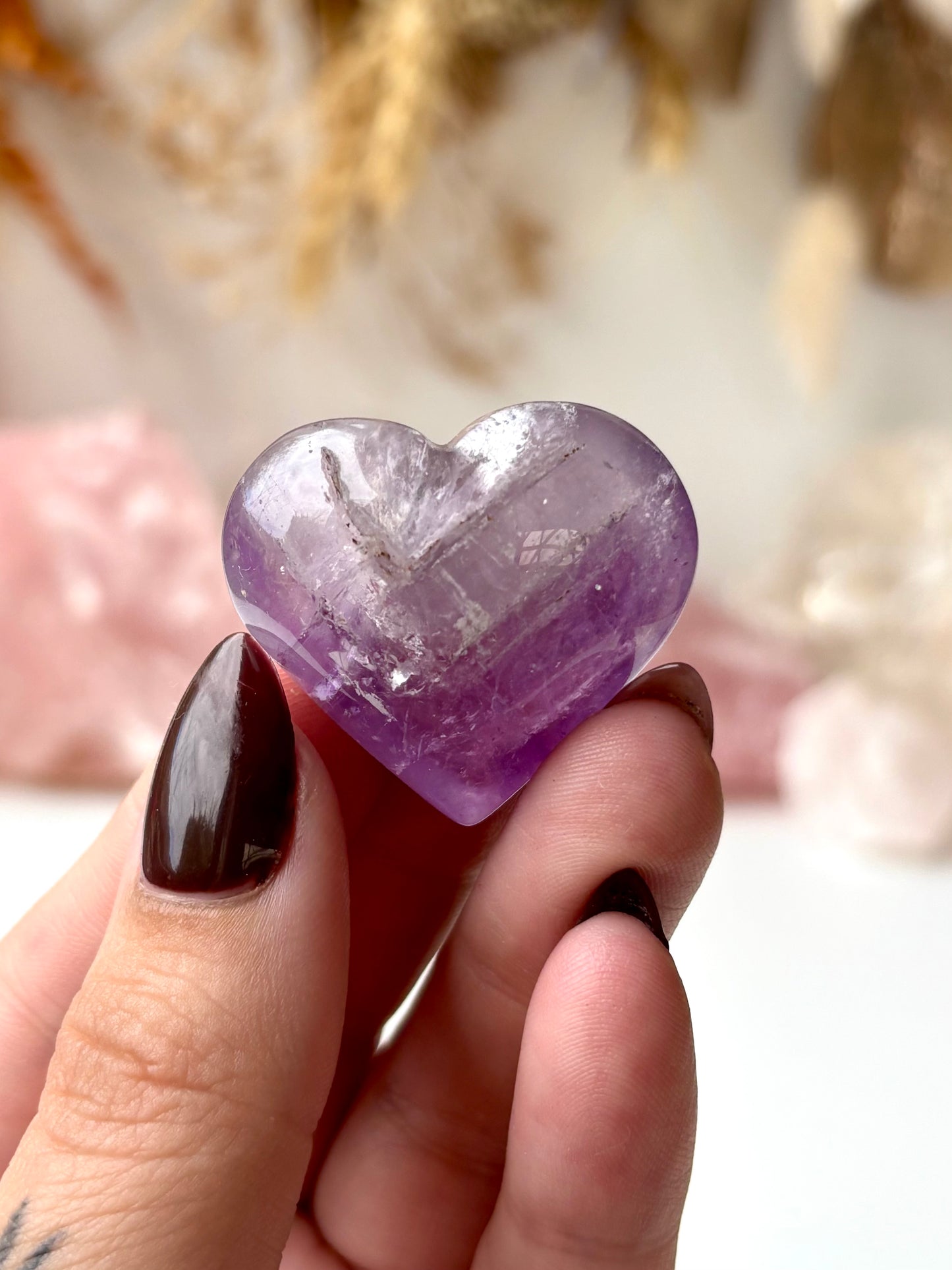 Amethyst Puffed Heart