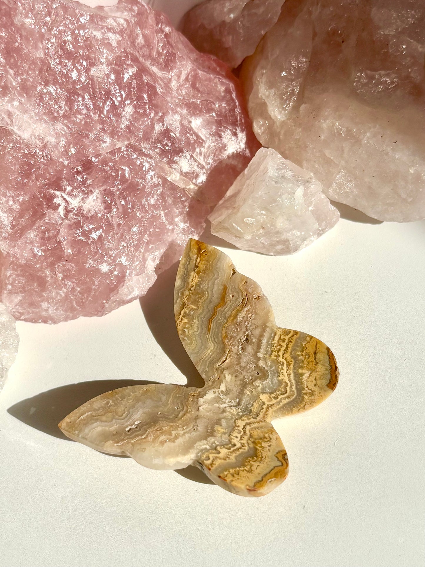 Golden Lace Agate 3D Butterfly
