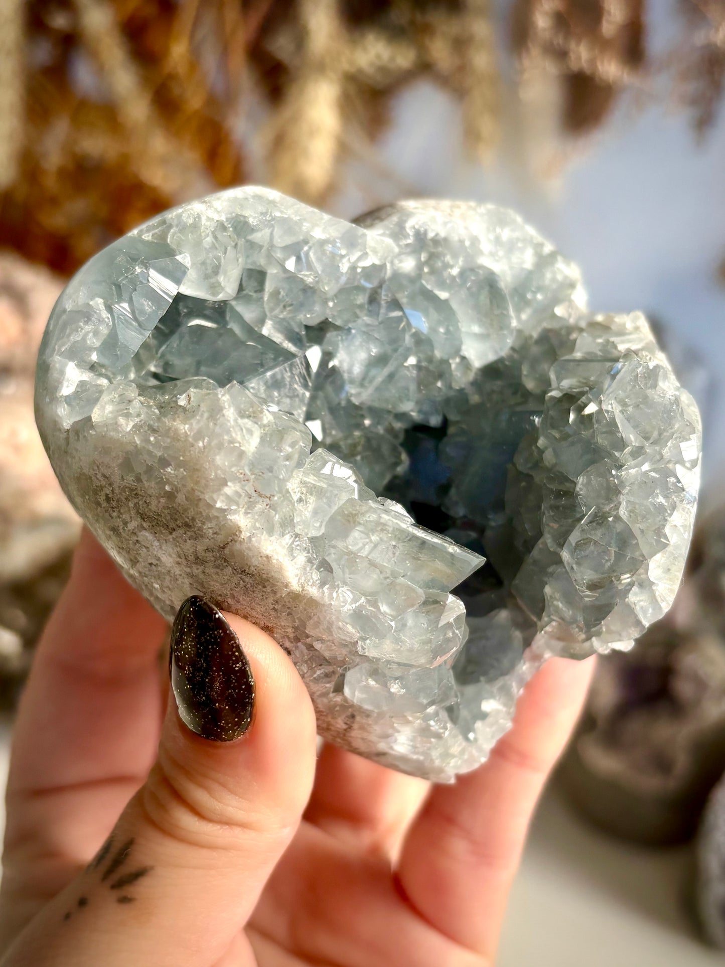 Celestite Geode Heart