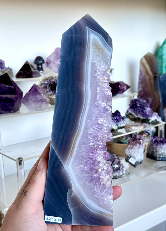 Amethyst & Agate Slab Tower