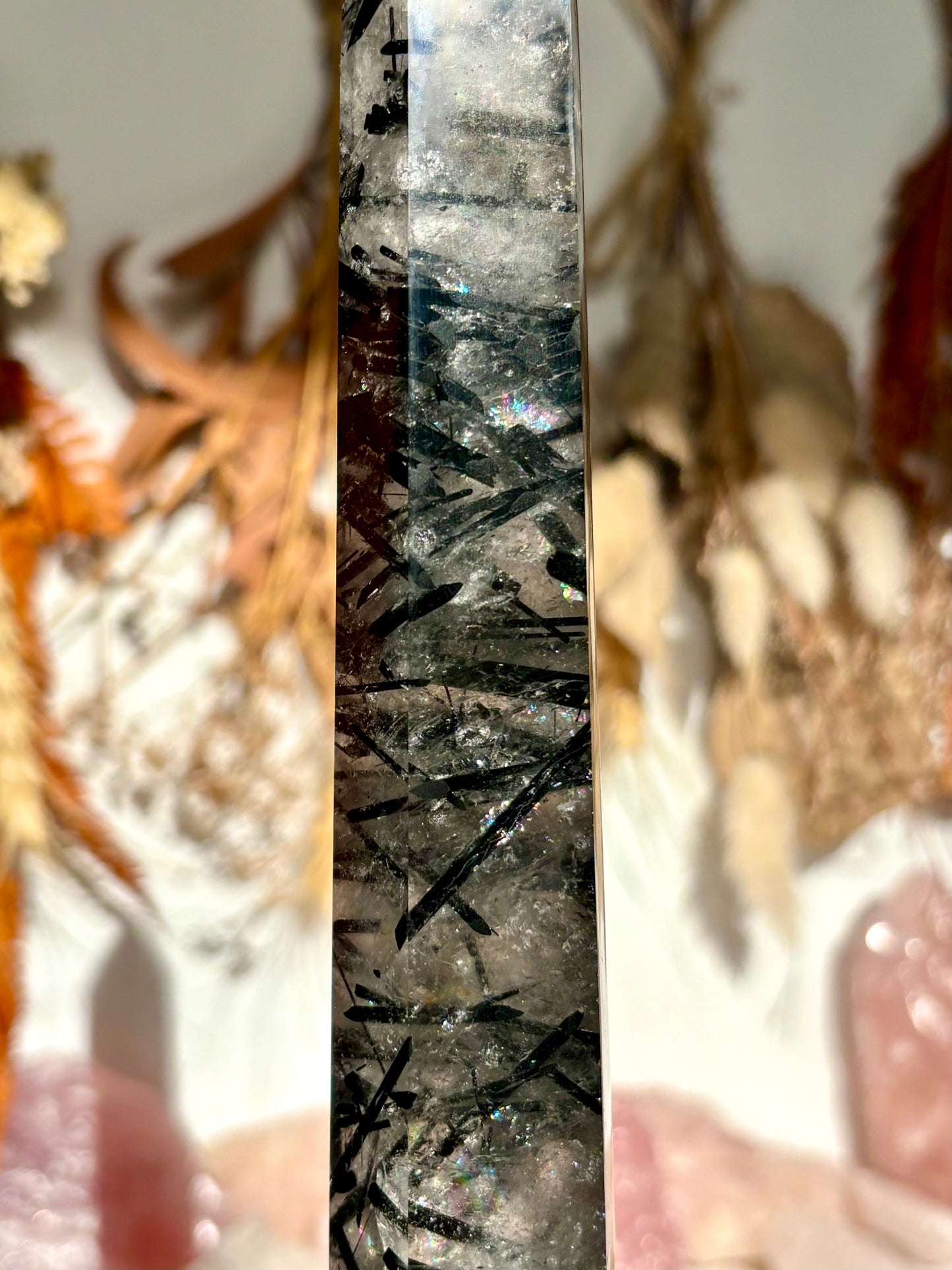 Black Tourmaline in Quartz Tower