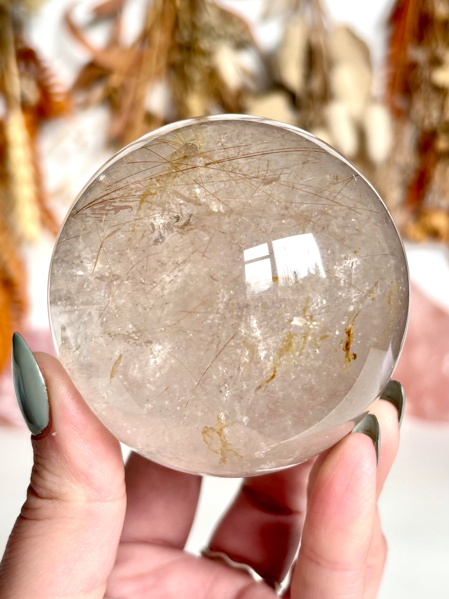 Rutilated Quartz Sphere