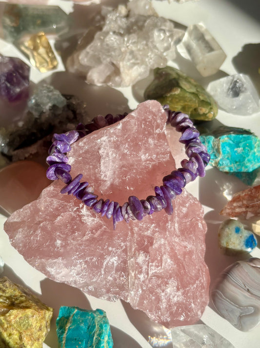 Charoite Chip Bracelet