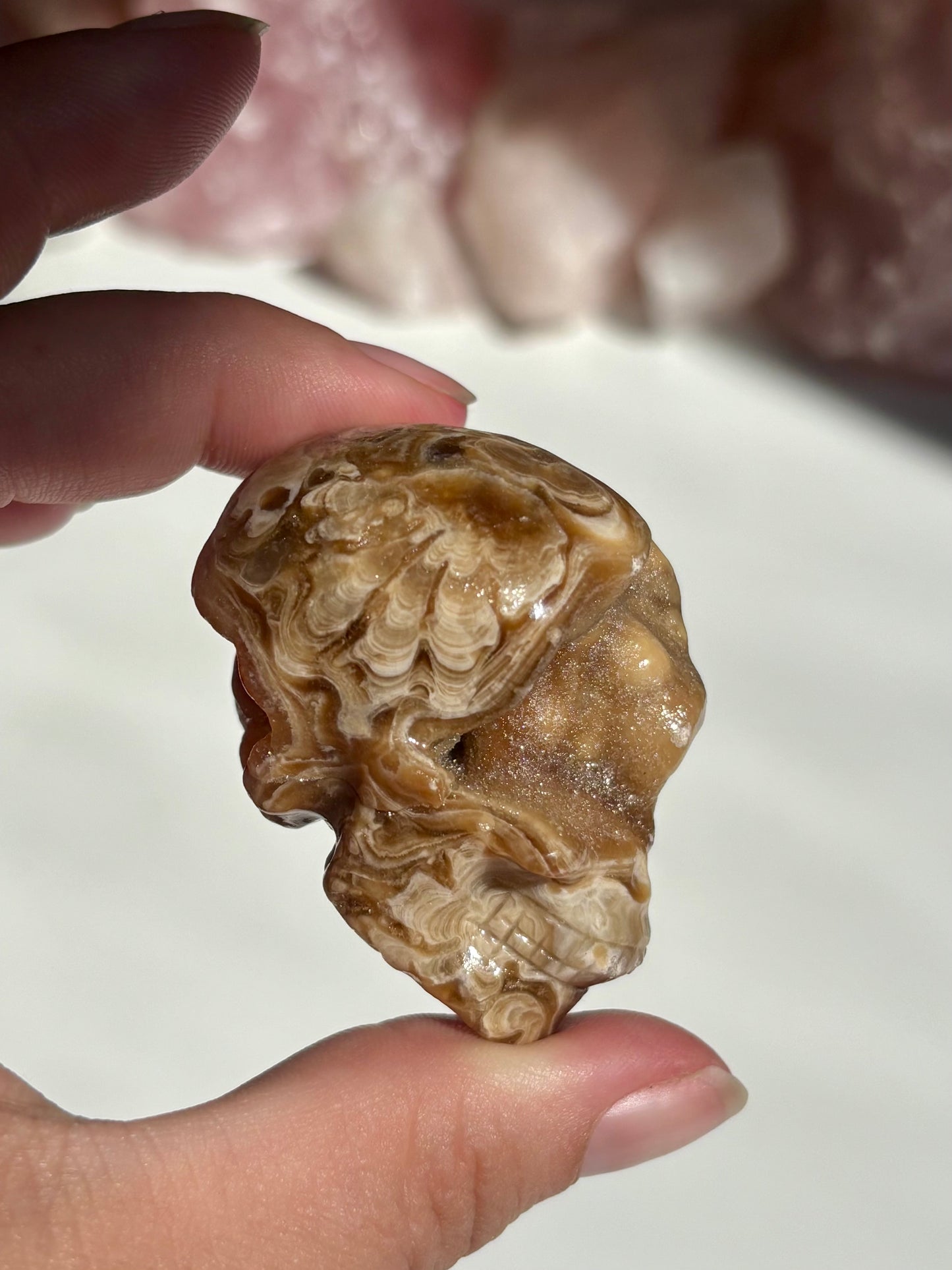 Chocolate Calcite Skull