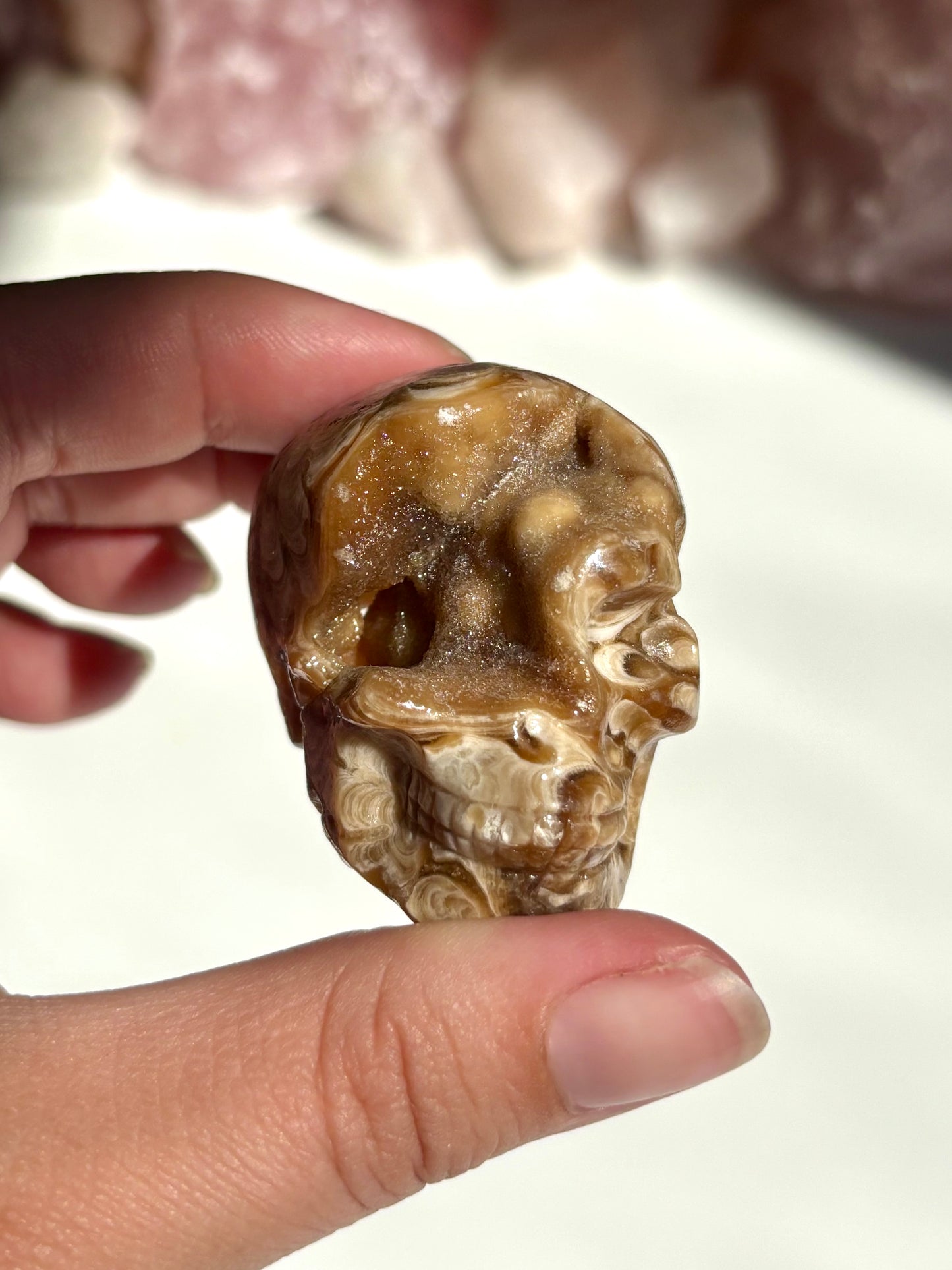 Chocolate Calcite Skull