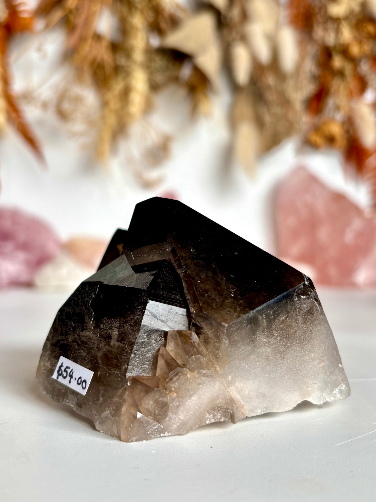 Smokey Quartz Cluster Natural Point(s) - with Faden feature.