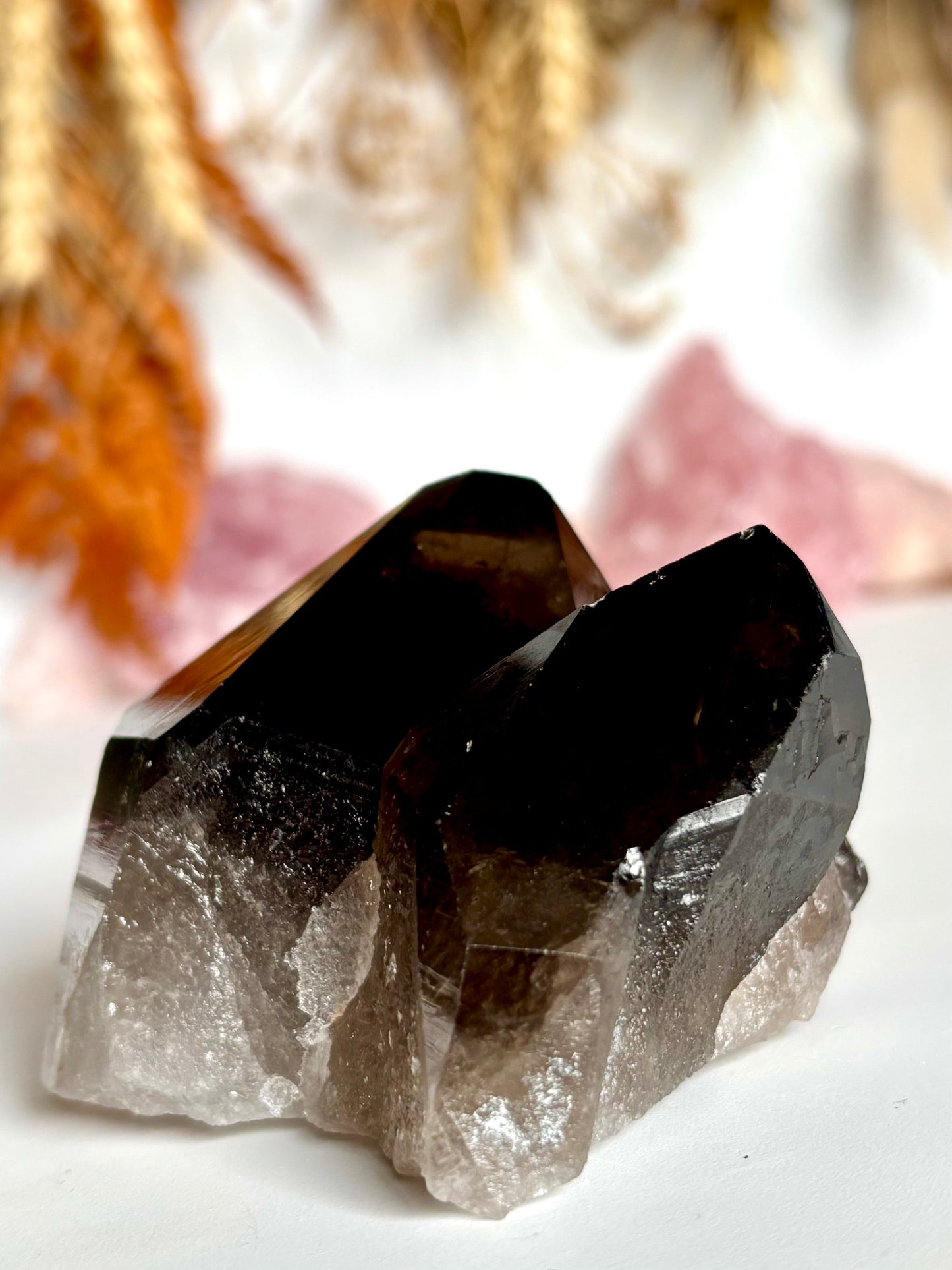 Smokey Quartz Cluster Natural Point(s) - with Faden feature.