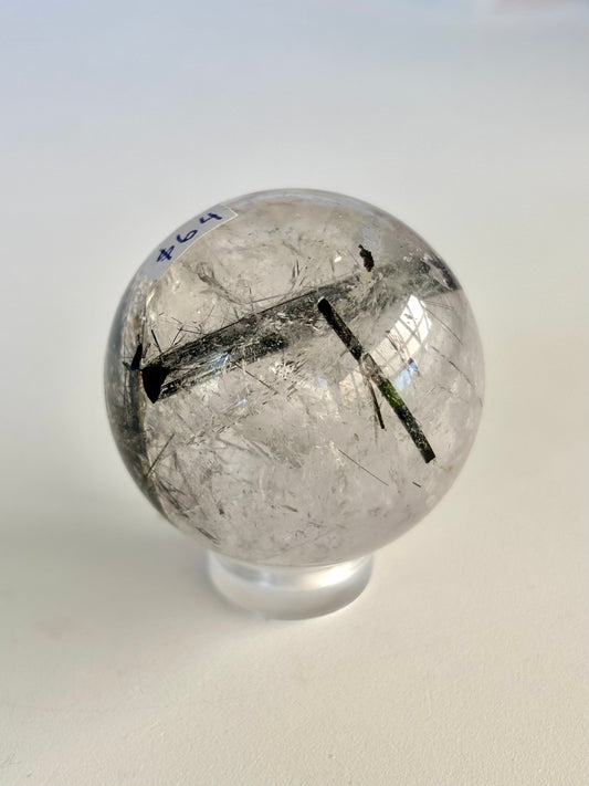Black Tourmaline in Quartz Sphere