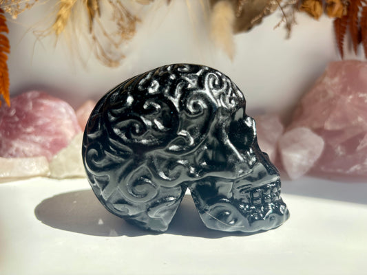 Black Obsidian Candy Skull