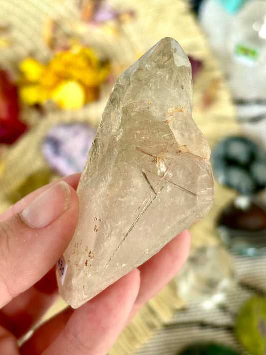 Silver Rutile Included Natural Rough Point