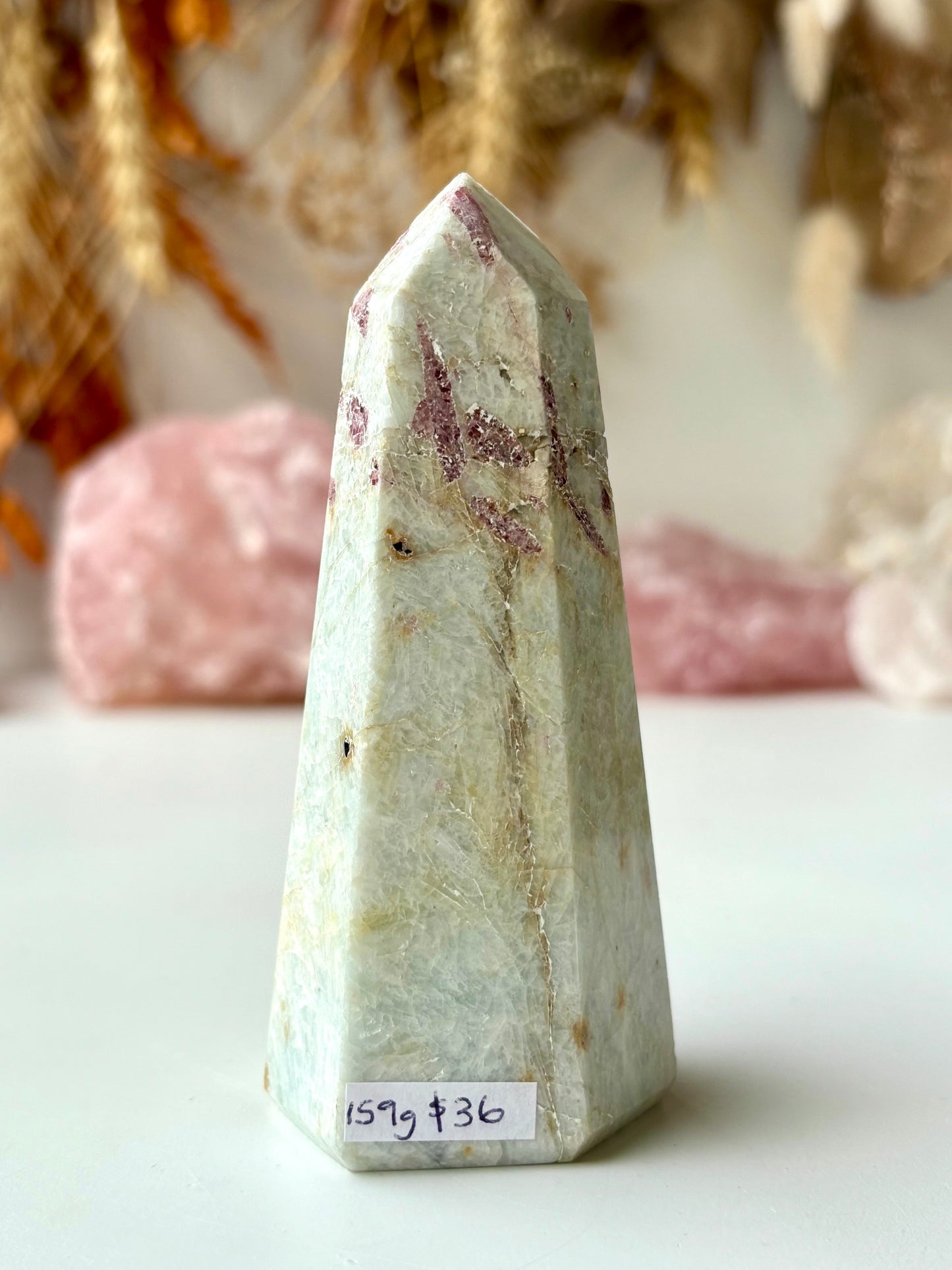 Pink Tourmaline in Quartz Tower