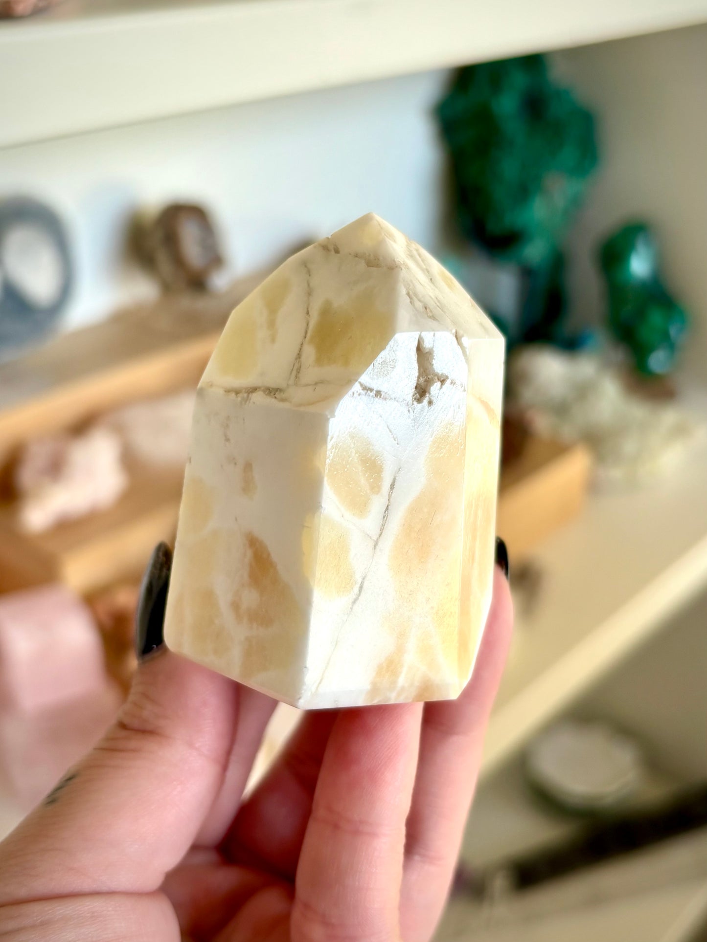 Orange/Yellow & Opaque Calcite Tower
