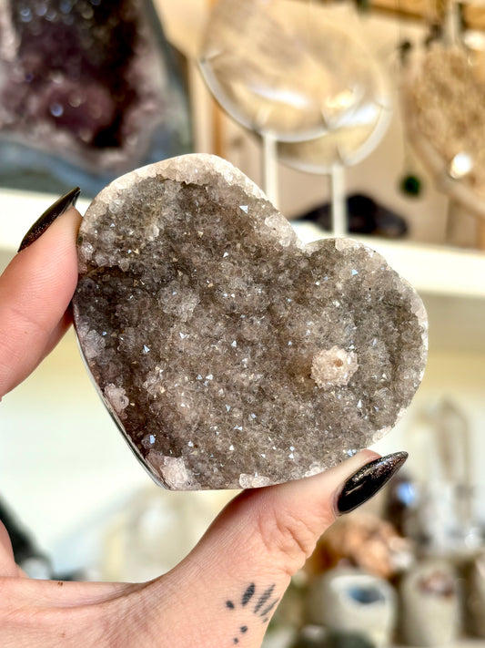 Amethyst Cluster Heart with Stalactite - Brazil