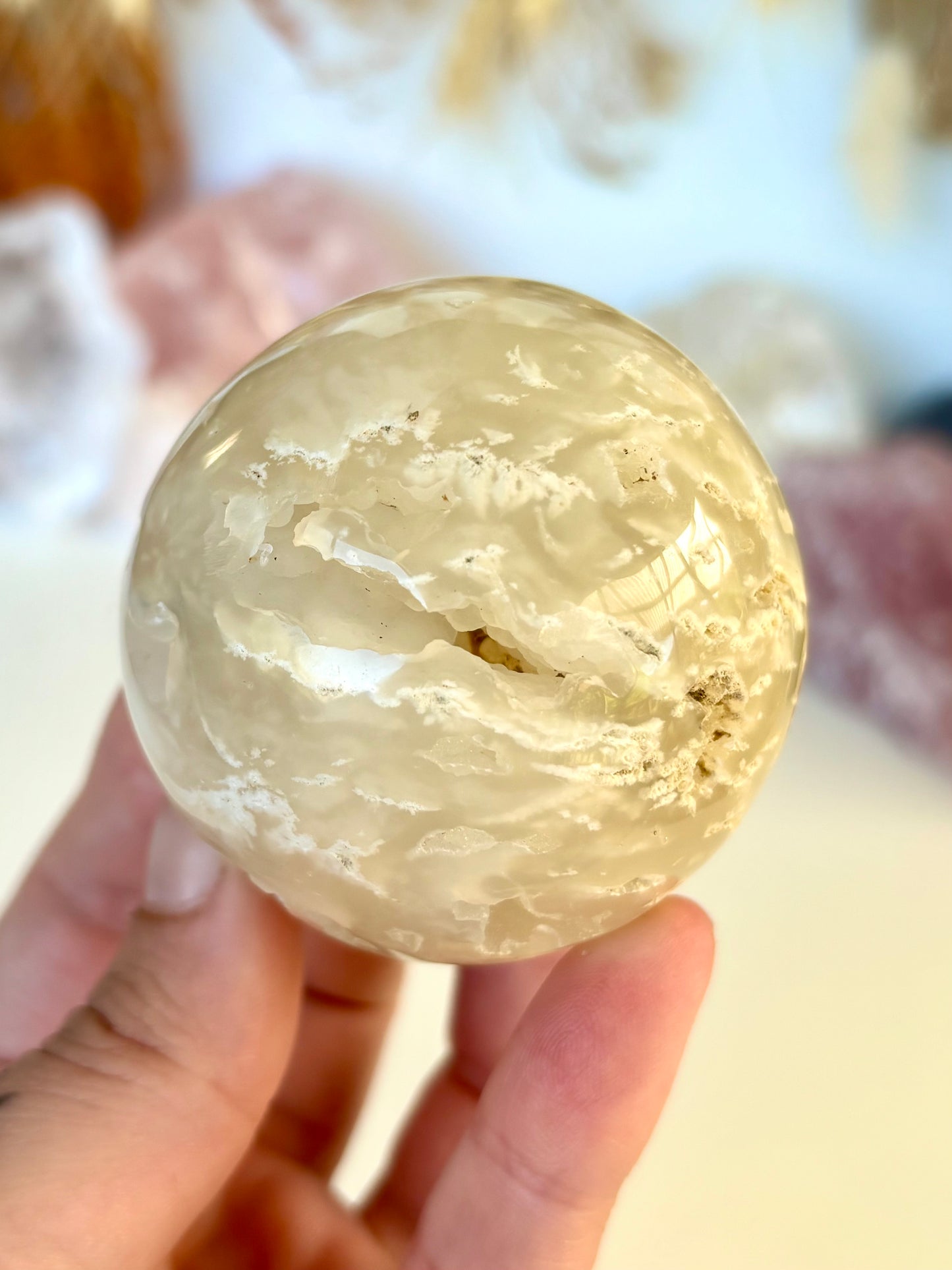 Plume Flower Agate Sphere (Indonesia)
