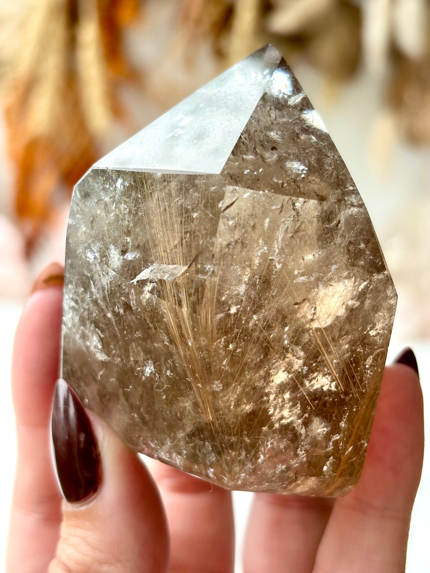 Rutilated Smoky Quartz Tower
