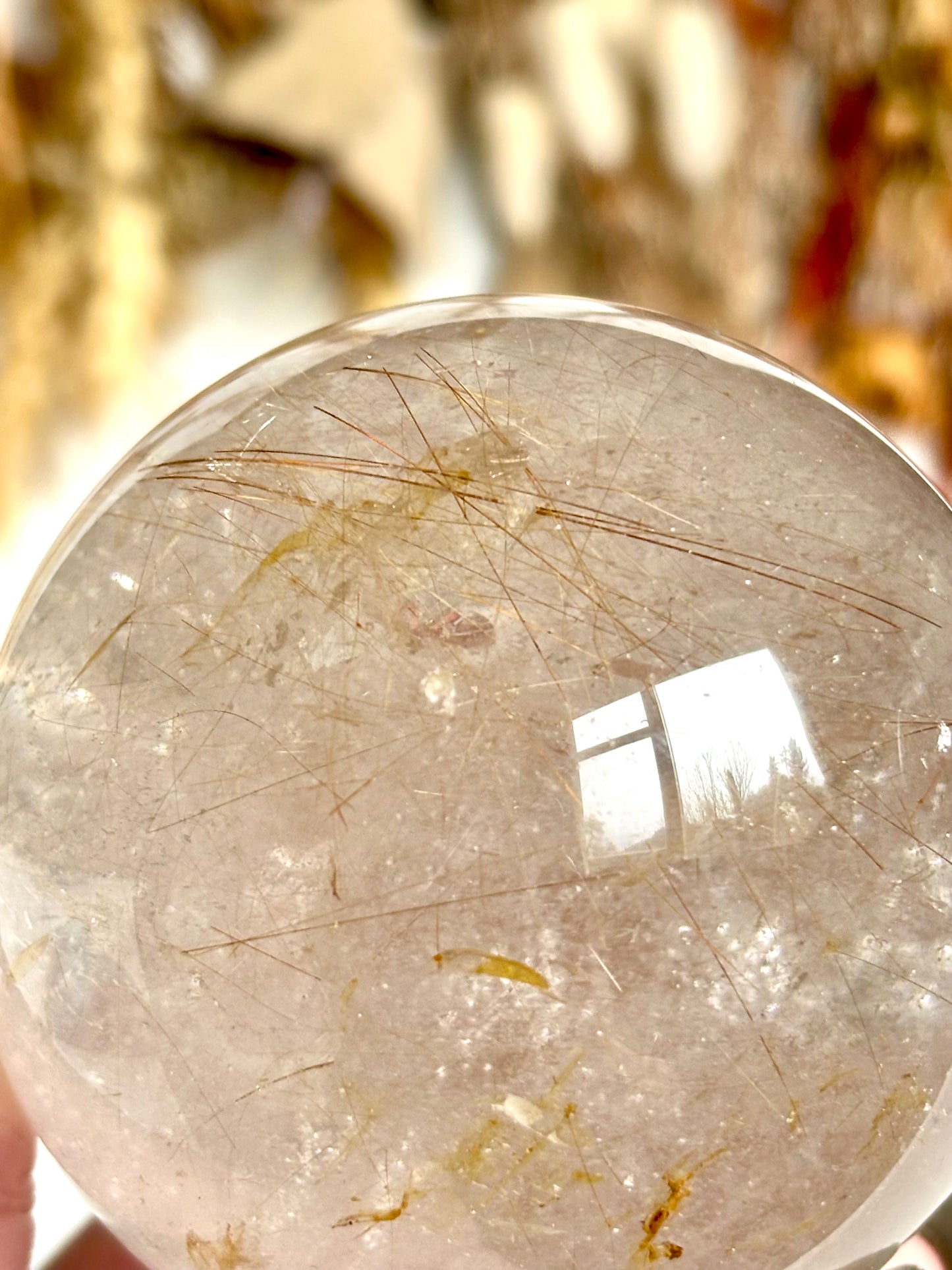 Rutilated Quartz Sphere