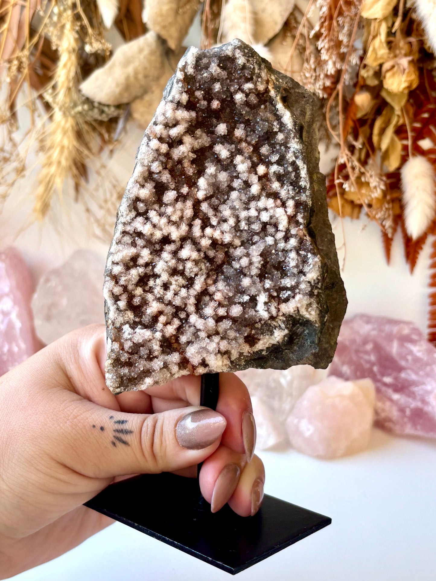 Red Amethyst Druse on Stand (Brazil)