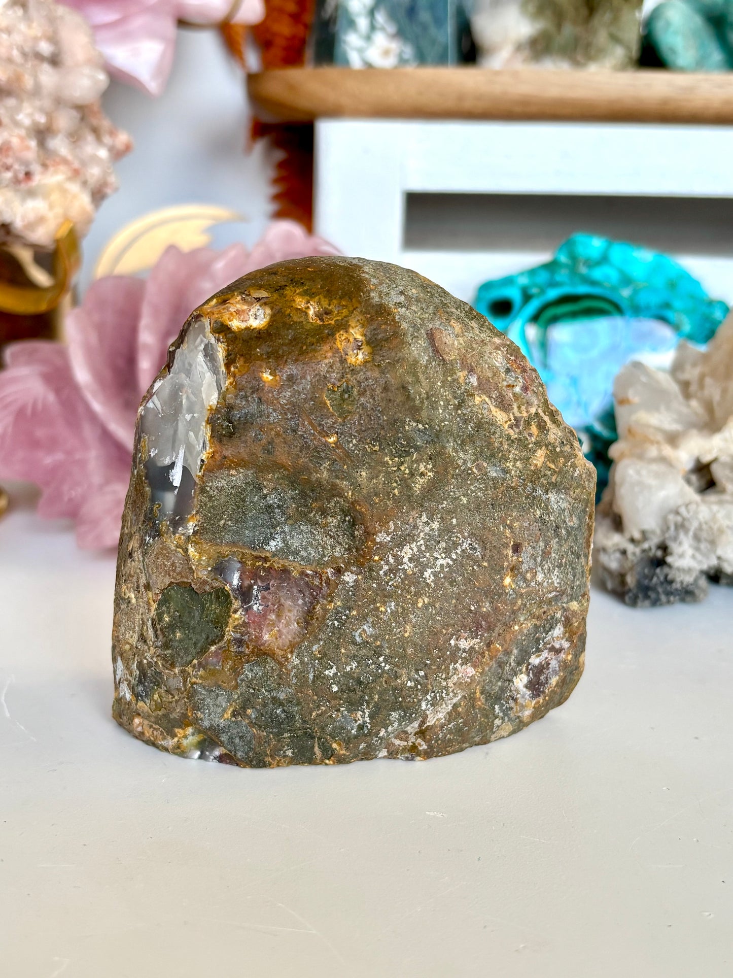 Brazilian Agate Semi-Polished Cutbase