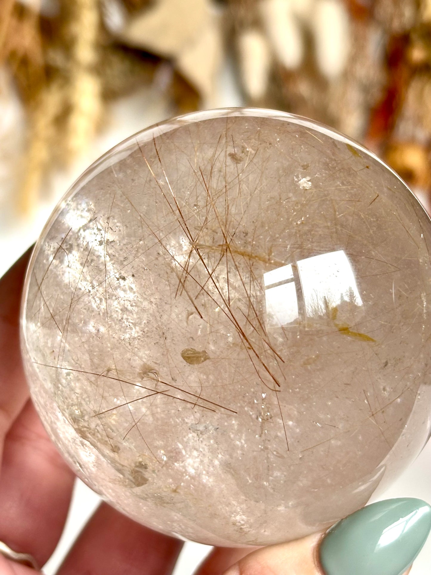 Rutilated Quartz Sphere
