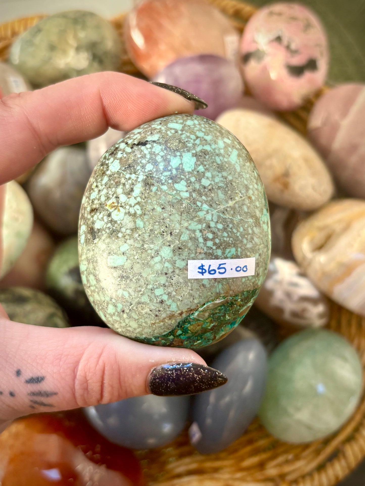 Chrysocolla Palm Stone - Peru