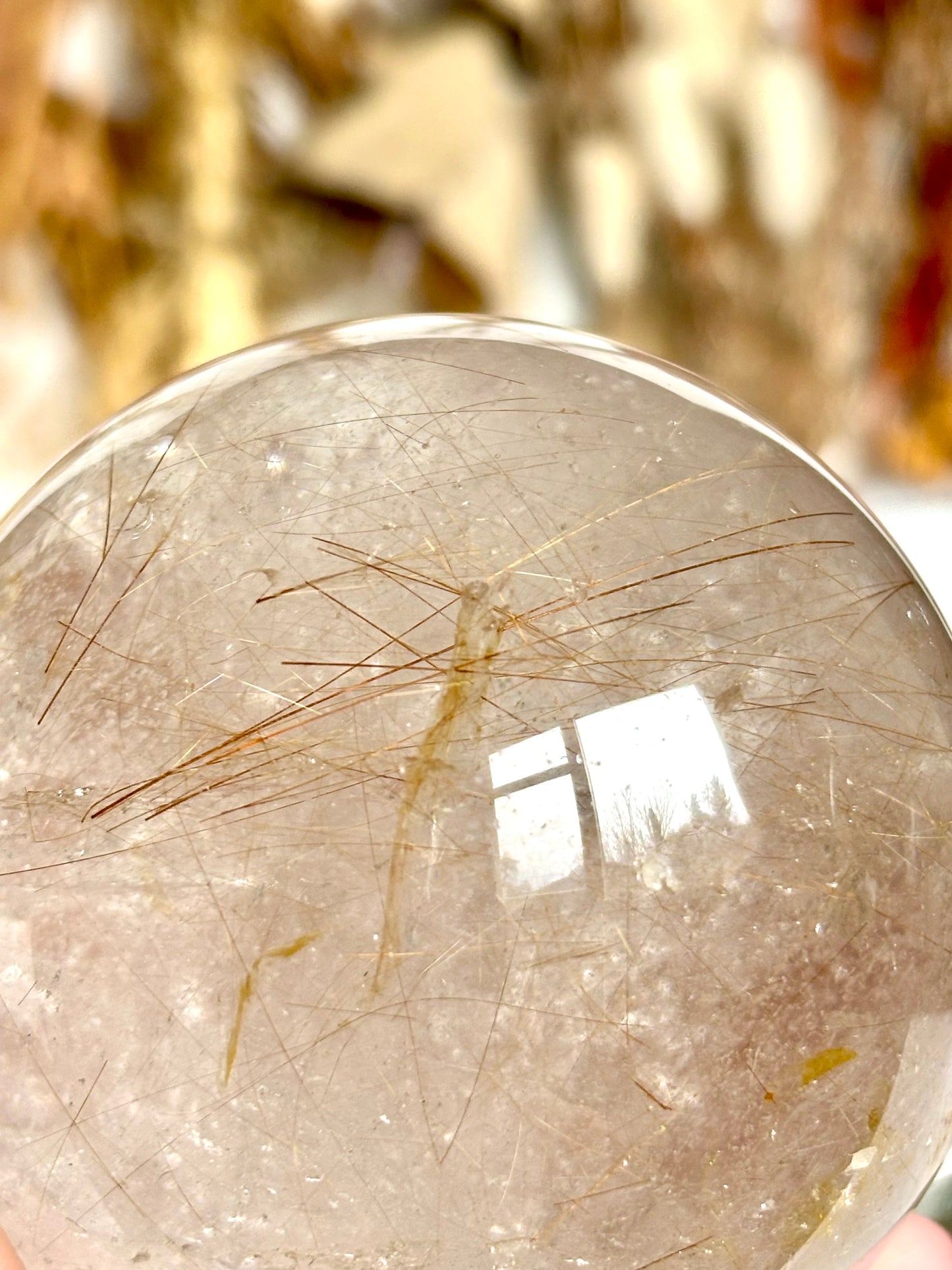 Rutilated Quartz Sphere