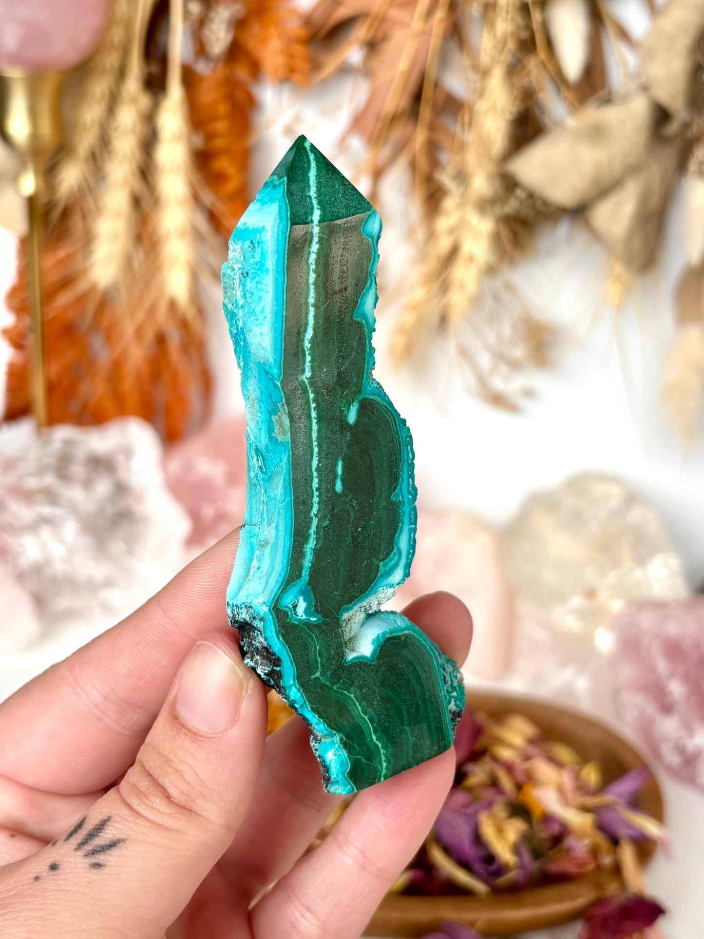 Malachite & Chrysocolla Slab Point
