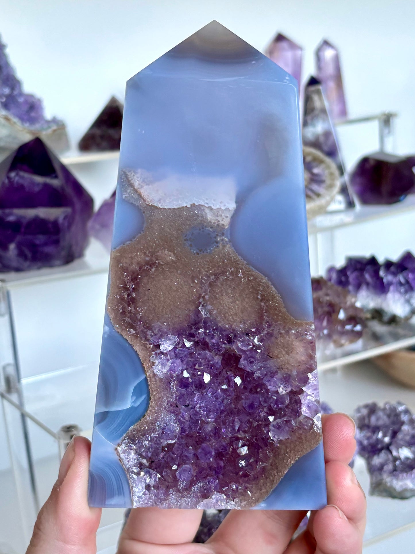 Amethyst & Agate Slab Tower
