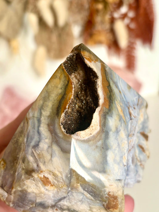 Opaque Purple Chalcedony Cut Base