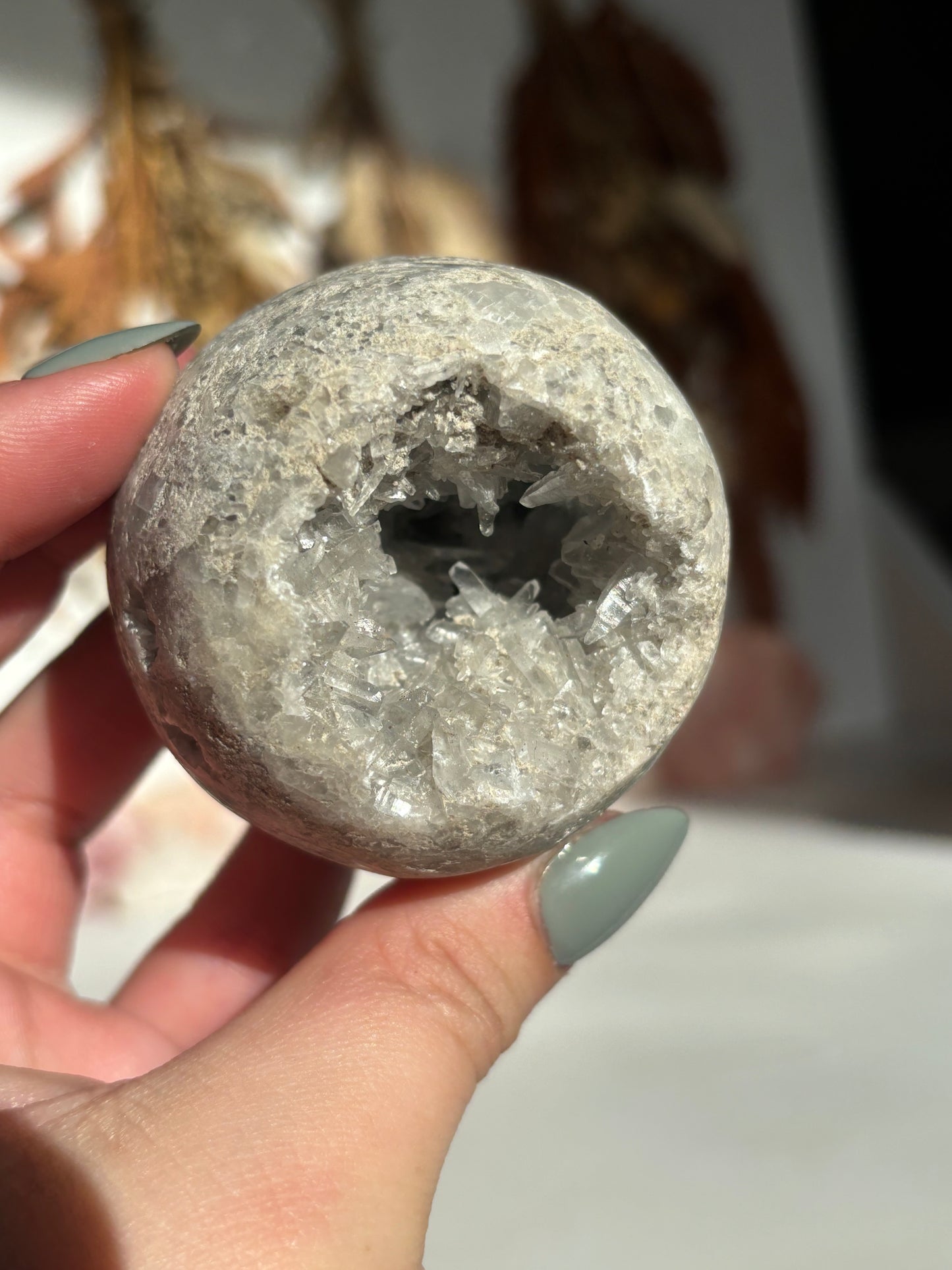 Needle Quartz & Celestite Geode Sphere