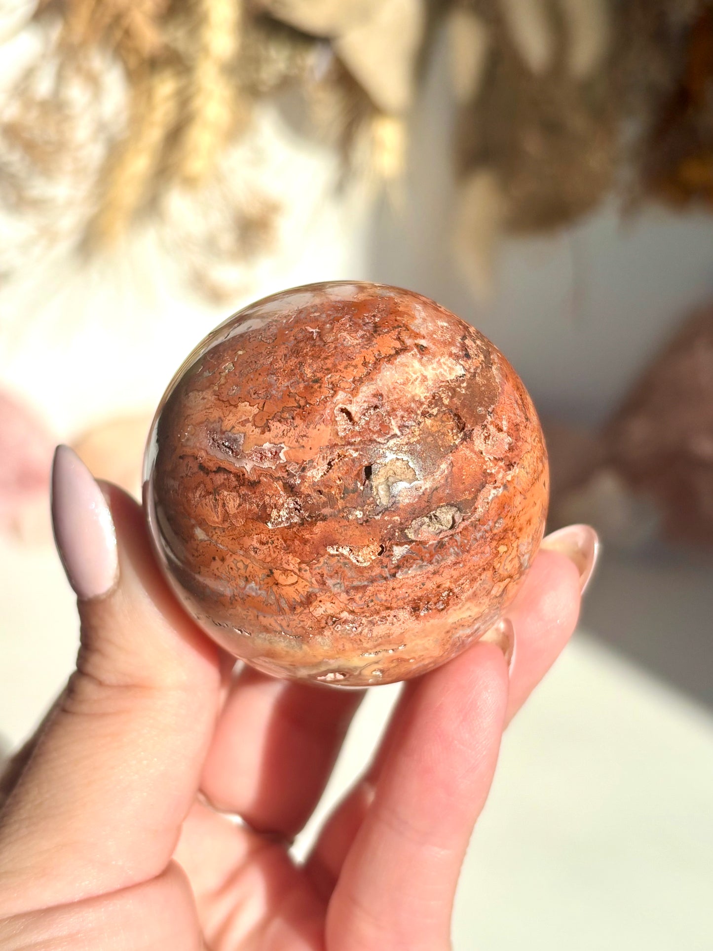 Pink Lace Agate Sphere (Indonesia)