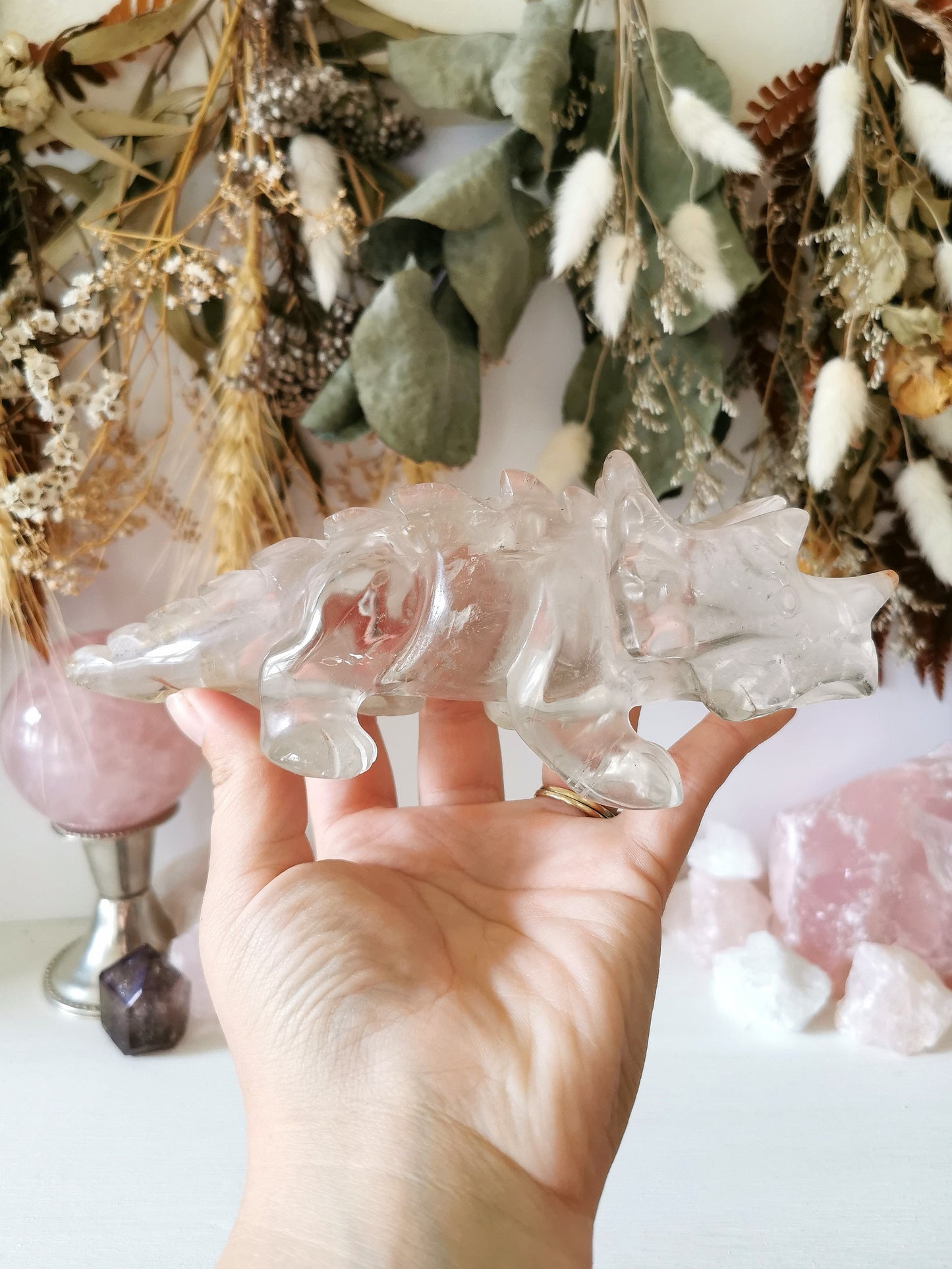 Clear Quartz Triceratops