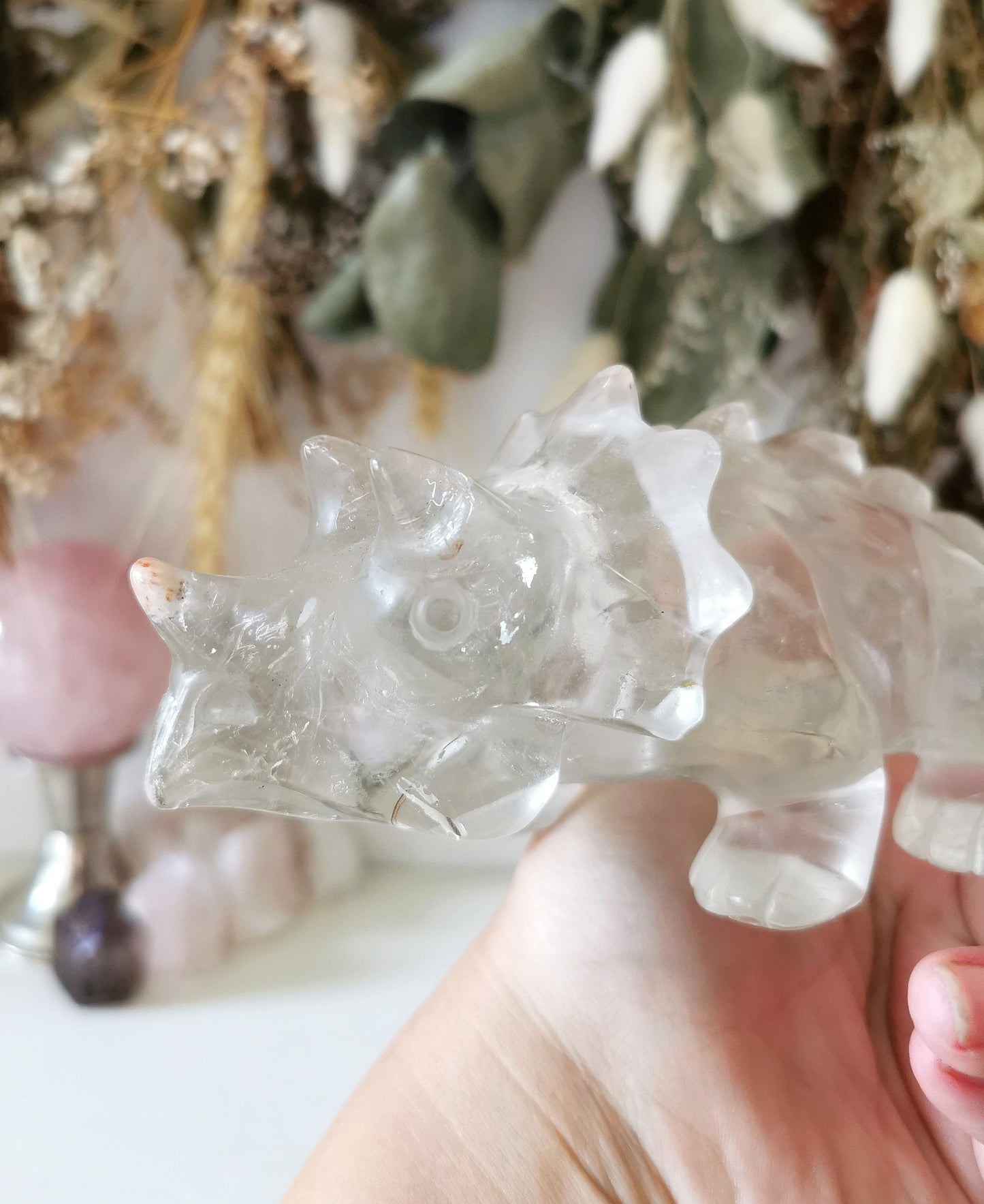 Clear Quartz Triceratops