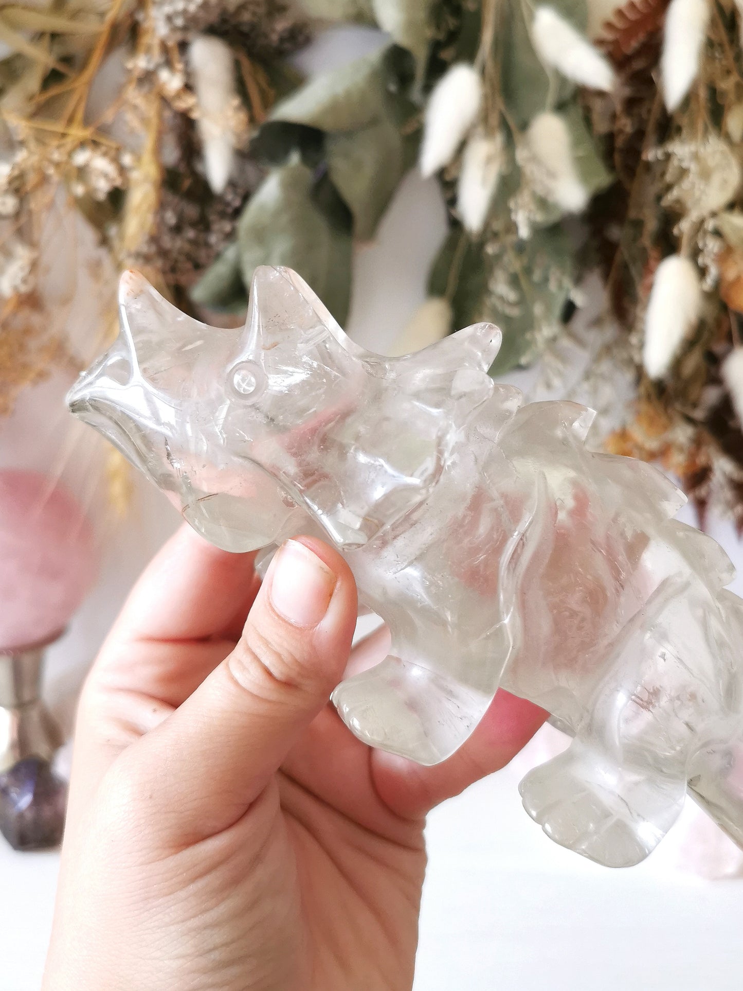 Clear Quartz Triceratops