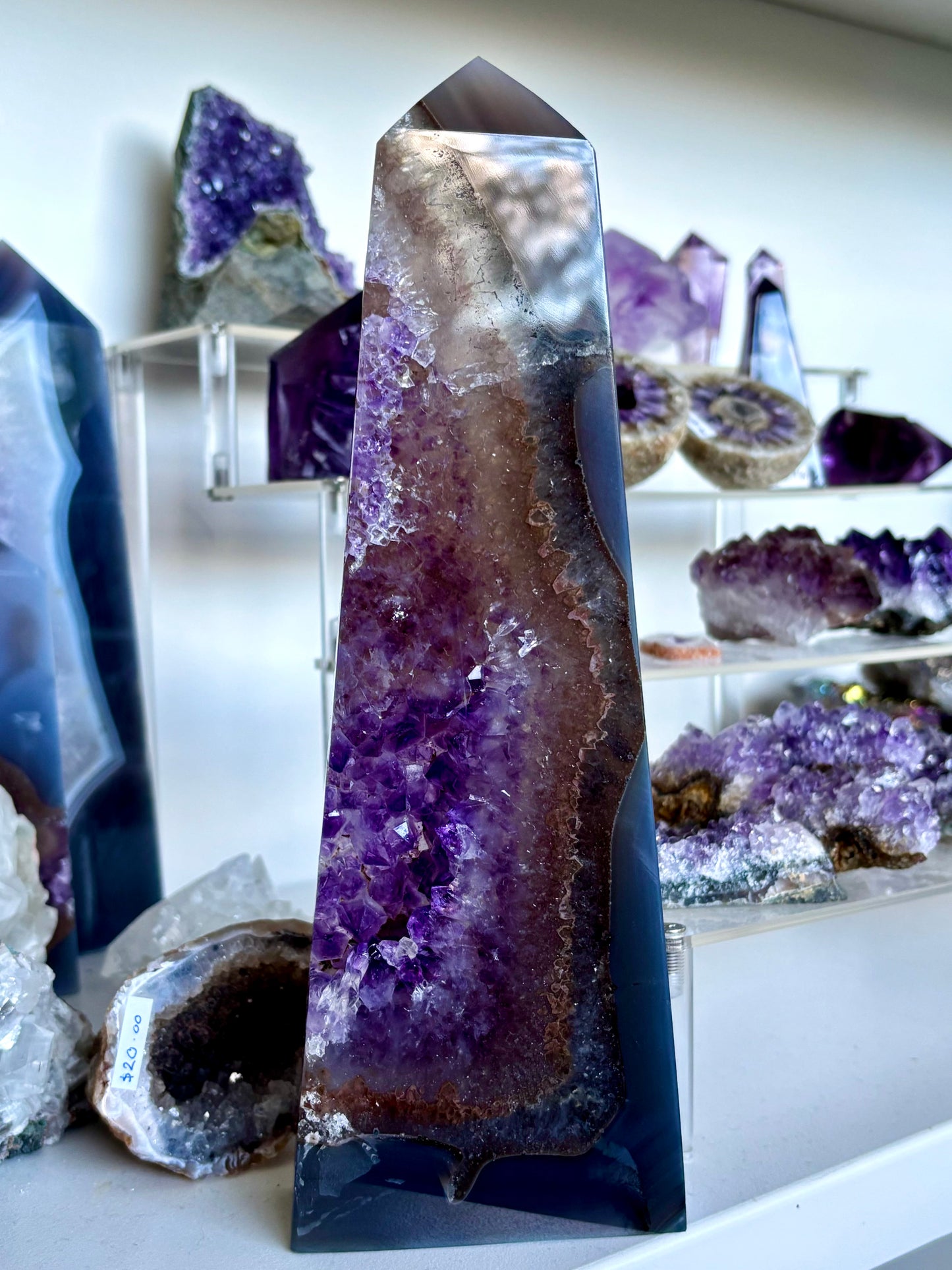 Amethyst & Agate Slab Tower