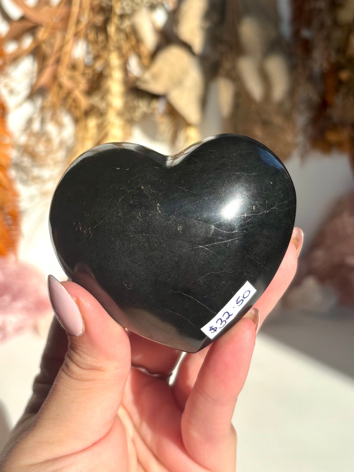 Black Tourmaline Puffy Heart 🖤