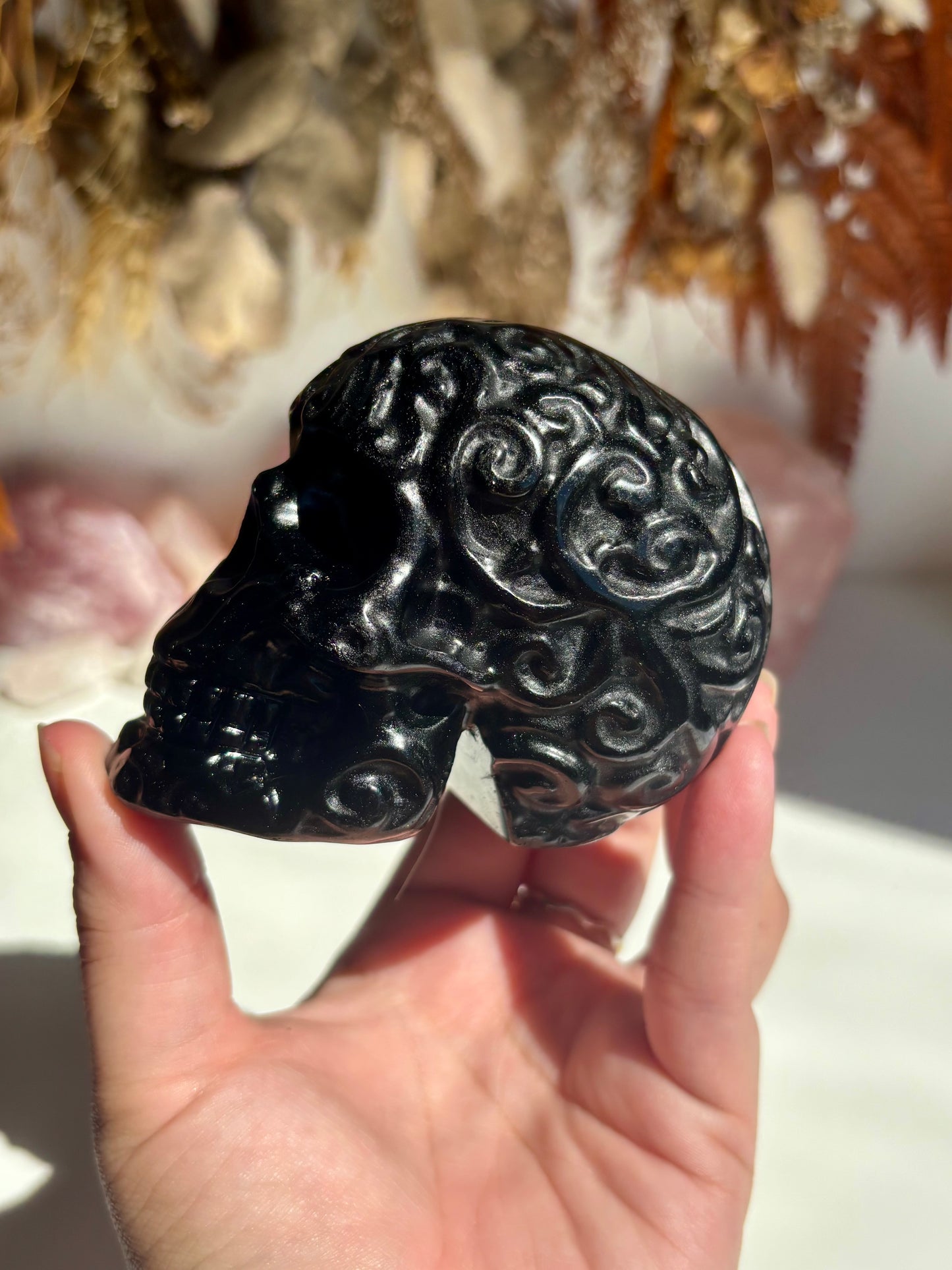 Black Obsidian Candy Skull