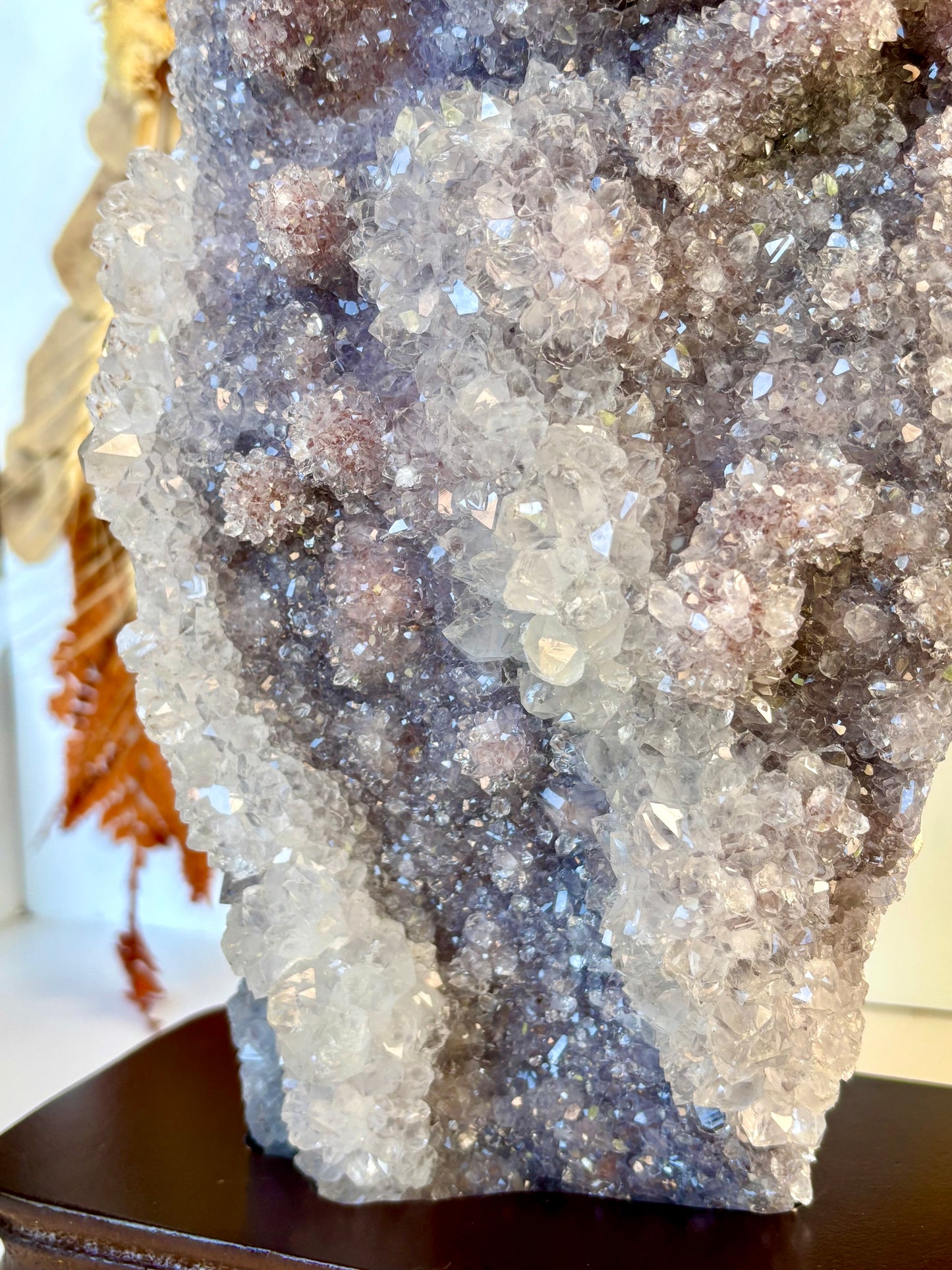 Large Amethyst Cluster slab with stand (Brazil)