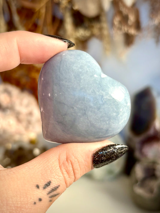 Angelite Heart - Peru