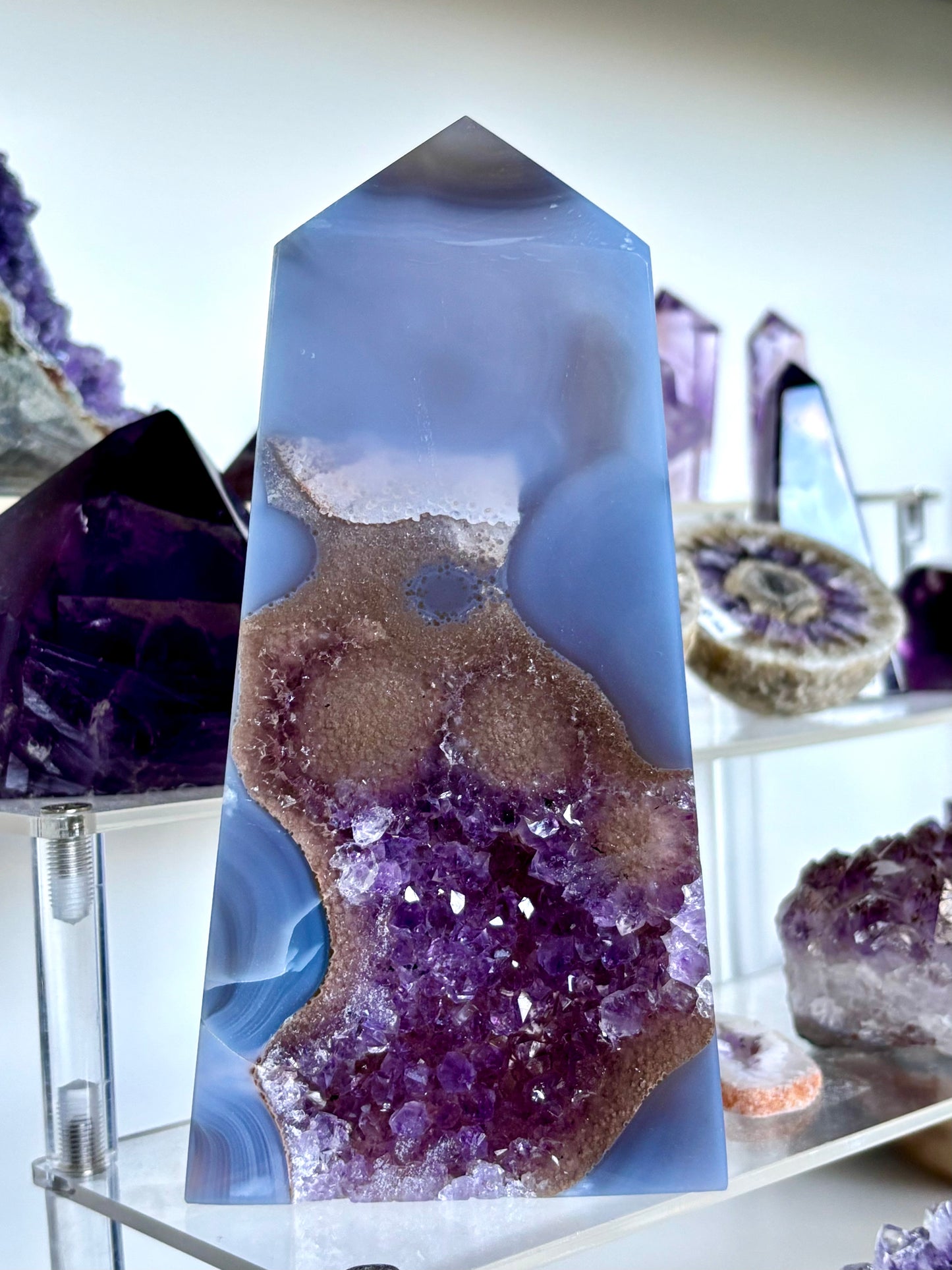 Amethyst & Agate Slab Tower