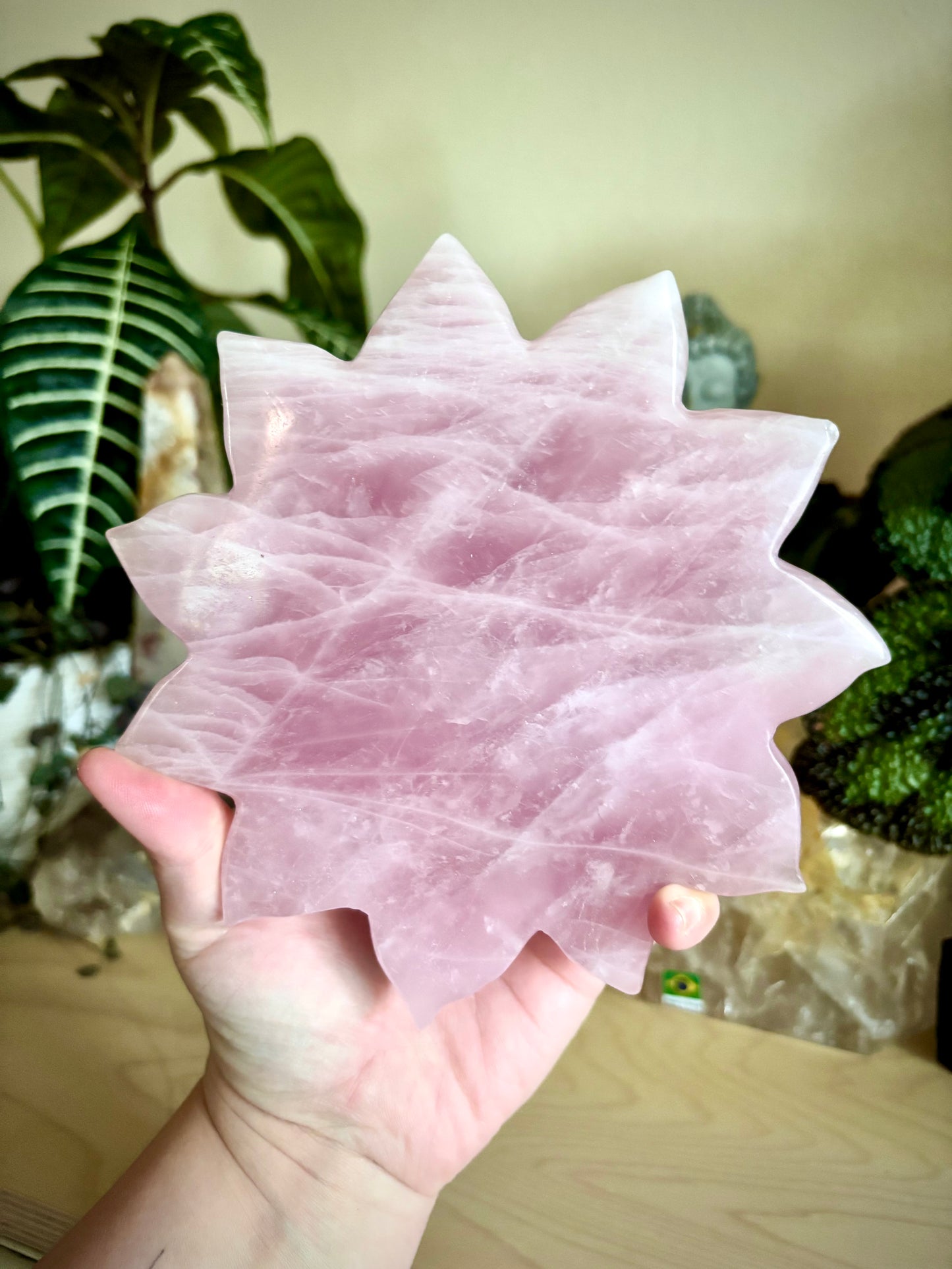 Rose Quartz Sunflower Face & Stand