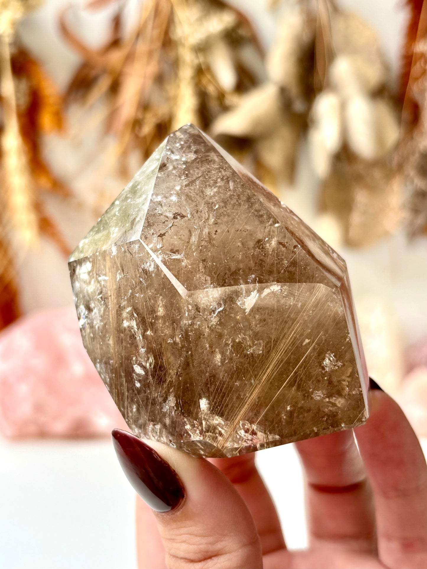 Rutilated Smoky Quartz Tower
