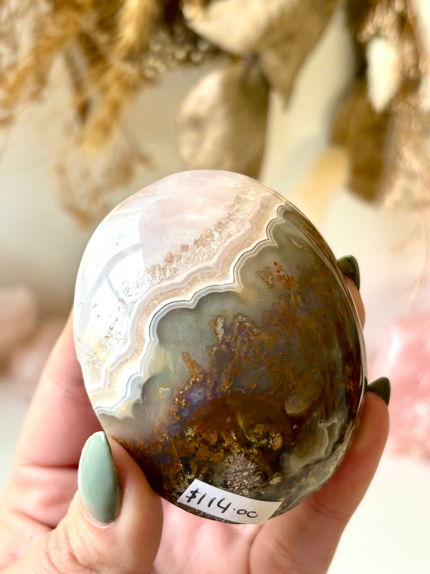 Nebula Agate Palm Stone