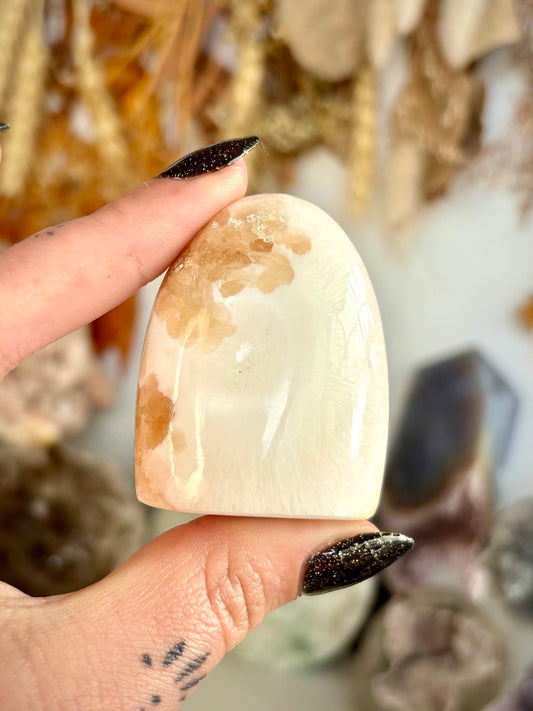 Scolecite & Orange Stilbite Freeform - India