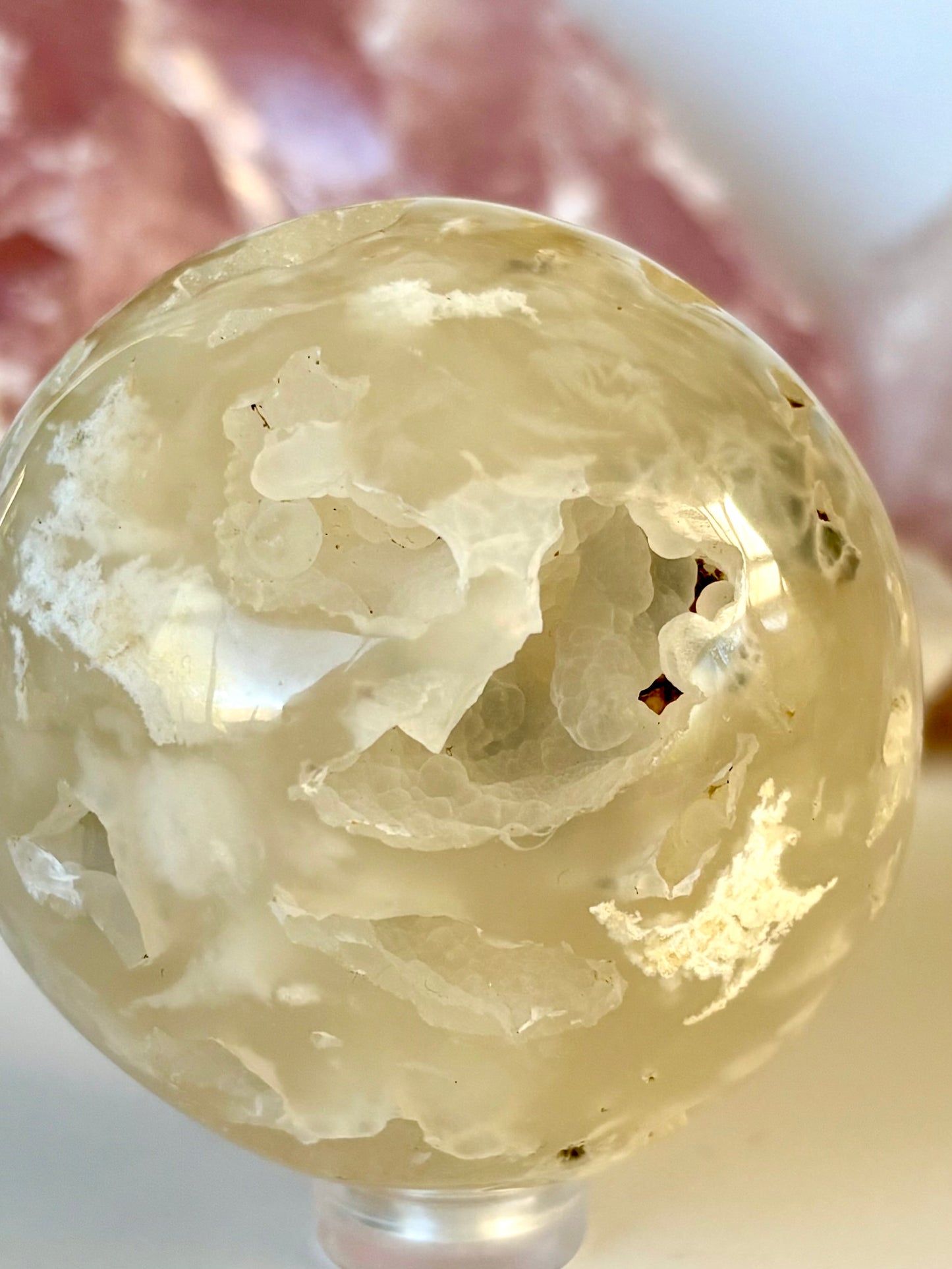 Plume Flower Agate Sphere (Indonesia)